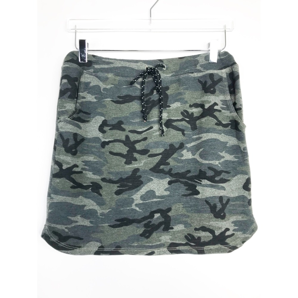 Sundry Skirt Womens Medium 1 Green Camouflage Camo Mini Knit Pockets Army Y2K
